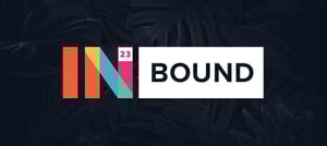 Logo do evento Inbound 2023 da HubSpot em arte da Tropical Hub