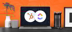 Notebook com a integração HubSpot e ClickUp - Tropical Hub