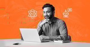 Profissional analisando ferramentas de IA para melhorar a produtividade