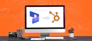 Imagem mostra tela do computador com a migração da ERP Microsoft Dynamics para o CRM HubSpot