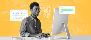 Profissional analisando as ferramentas de migração HubSpot.