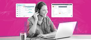 Profissional de atendimento ao cliente conferindo as novidades da Reinvenção do Service Hub