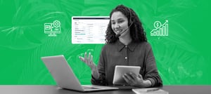 Profissional de vendas utilizando automação comercial assistida por IA para conduzir conversas mais humanas, com CRM integrado e decisões orientadas por dados em tempo real.