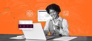 Mulher analisando CRM com IA e HubSpot - Tropical Hub