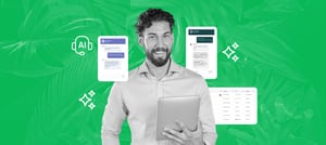 Profissional usando agente de vendas com IA HubSpot - Tropical Hub