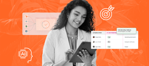 Mulher estruturando atendimento ao cliente com inteligência artificial - Tropical Hub