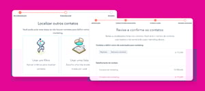 telas da plataforma HubSpot na ferramenta de definição de contato de marketing 