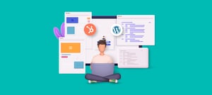 Pessoa buscando informações na internet sobre a diferença entre CMS do HubSpot e WordPress. 